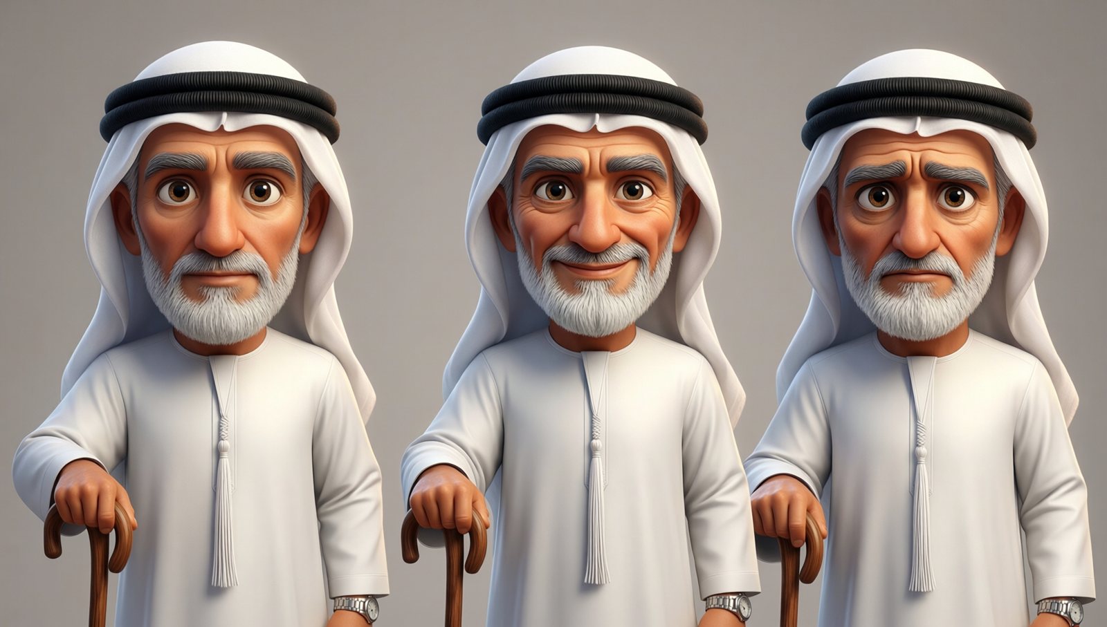 Yaddi, the grandfather, expressions sheet, Qwen-Image 2512 + Qwen-Image-Edit 2511, from text, take 1