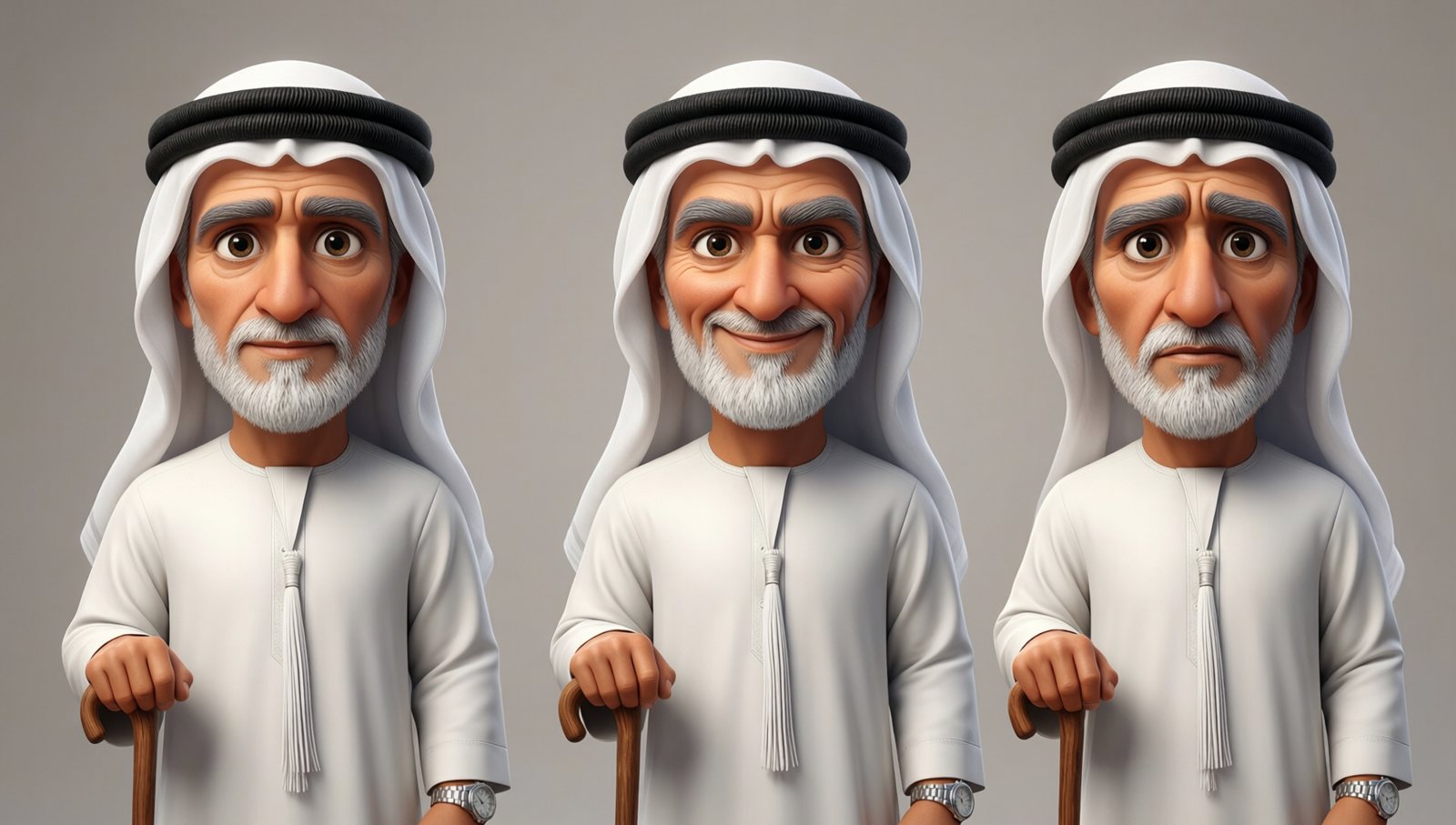 Yaddi, the grandfather, expressions sheet, Qwen-Image 2512 + Qwen-Image-Edit 2511, from text, take 2