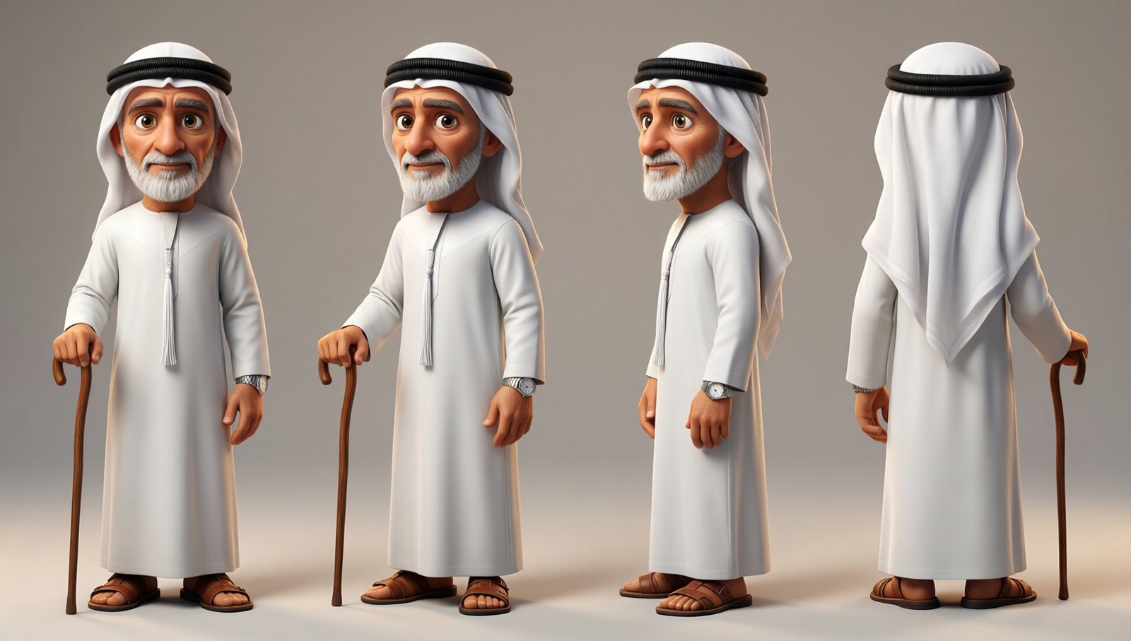 Yaddi, the grandfather, turnaround sheet, Qwen-Image 2512 + Qwen-Image-Edit 2511, from text, take 1